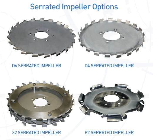 Serrated impeller options